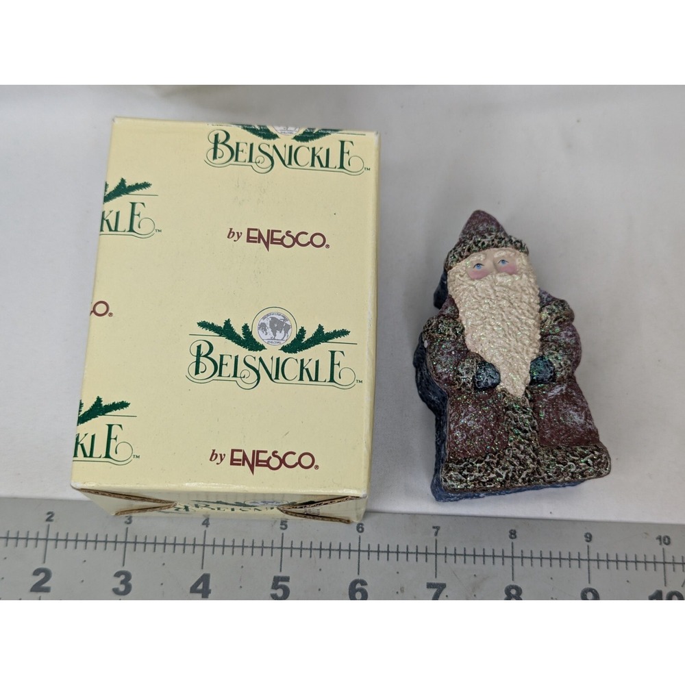 Enesco Beisnickle Full Santa Box Lapel Pin Ornament Set